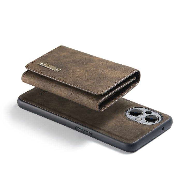 For OnePlus Nord N20 5G DG.MING M1 Series 3-Fold Multi Card Wallet + Magnetic Phone Case(Coffee) by DG.MING