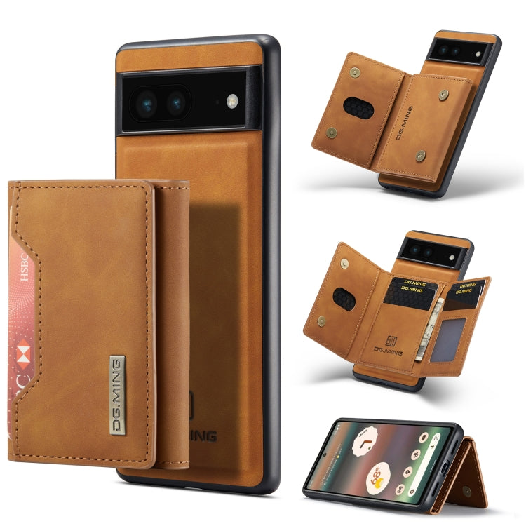 For Google Pixel 6A DG.MING M2 Series 3-Fold Multi Card Bag Phone Case(Brown) by DG.MING