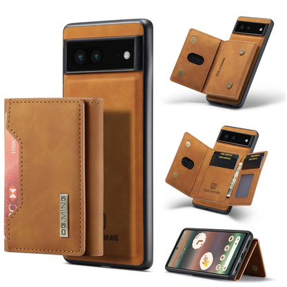 For Google Pixel 6A DG.MING M2 Series 3-Fold Multi Card Bag Phone Case(Brown) by DG.MING