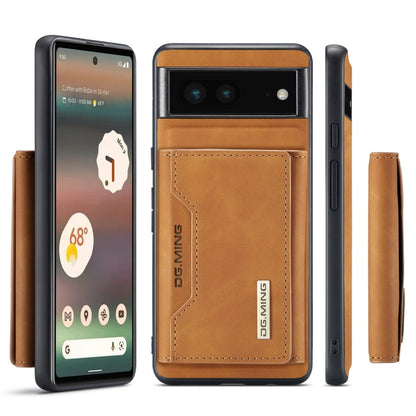 For Google Pixel 6A DG.MING M2 Series 3-Fold Multi Card Bag Phone Case(Brown) by DG.MING