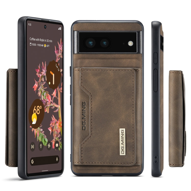 For Google Pixel 7 5G DG.MING M2 Series 3-Fold Multi Card Bag Phone Case(Coffee) by DG.MING