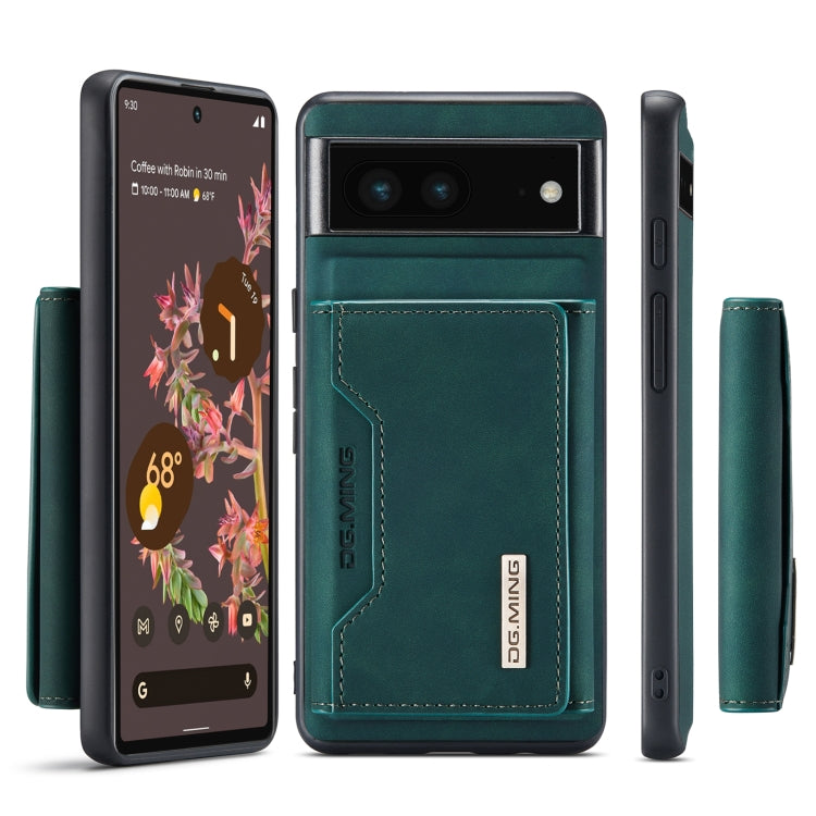 For Google Pixel 7 5G DG.MING M2 Series 3-Fold Multi Card Bag Phone Case(Green) by DG.MING