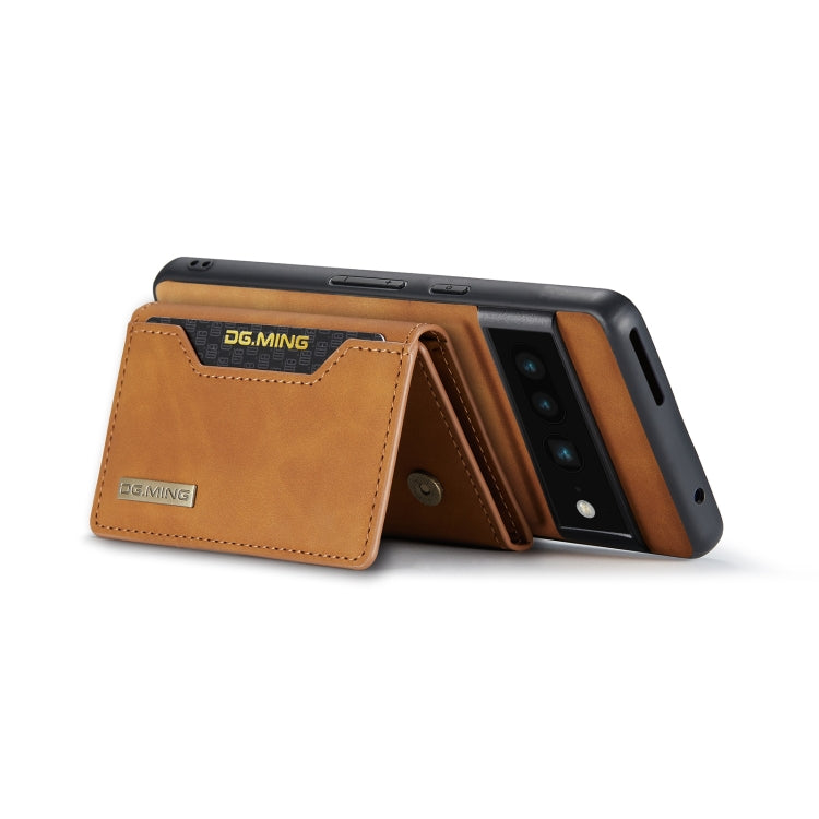 For Google Pixel 7 Pro 5G DG.MING M2 Series 3-Fold Multi Card Bag Phone Case(Brown) by DG.MING