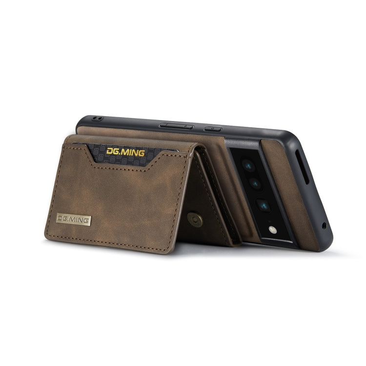 For Google Pixel 7 Pro 5G DG.MING M2 Series 3-Fold Multi Card Bag Phone Case(Coffee) by DG.MING