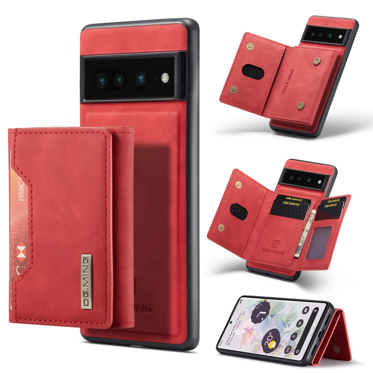 For Google Pixel 7 Pro 5G DG.MING M2 Series 3-Fold Multi Card Bag Phone Case(Red) by DG.MING