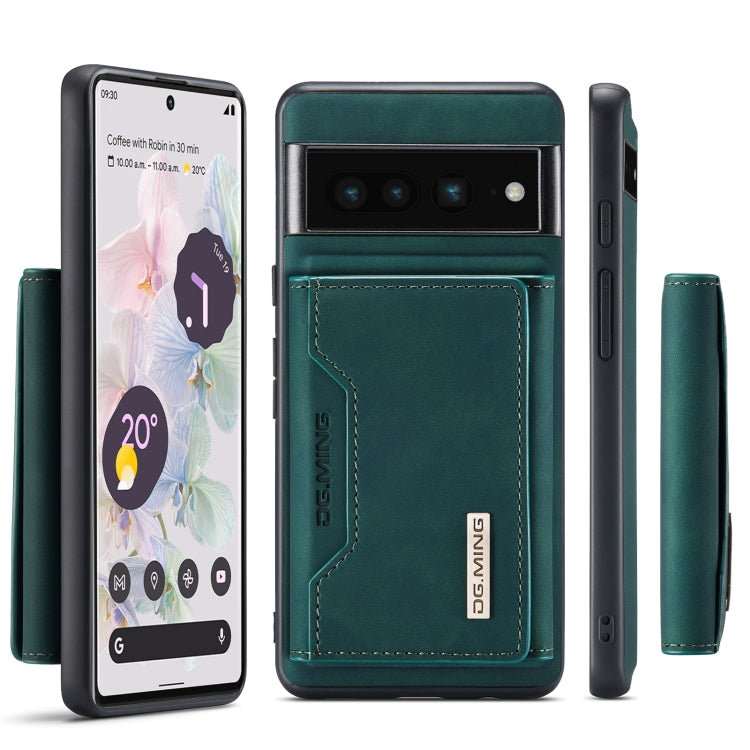 For Google Pixel 7 Pro 5G DG.MING M2 Series 3-Fold Multi Card Bag Phone Case(Green) by DG.MING