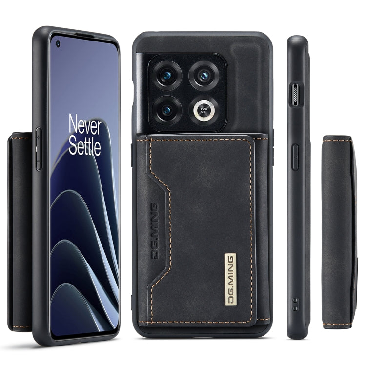 For OnePlus 10 Pro DG.MING M2 Series 3-Fold Multi Card Bag Phone Case(Black) by DG.MING
