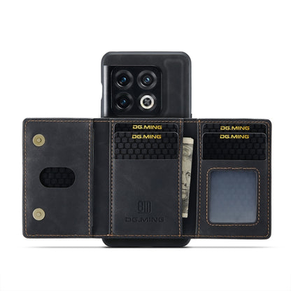 For OnePlus 10 Pro DG.MING M2 Series 3-Fold Multi Card Bag Phone Case(Black) by DG.MING
