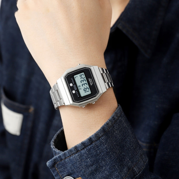 SKMEI 1952 Resin Mirror ABS Case Waterproof Electronic Watch(Golden Steel Belt) by SKMEI