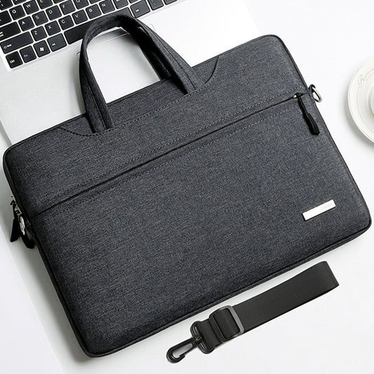 Handbag Laptop Bag Inner Bag with Shoulder Strap, Size:12 inch(Dark Grey) by bashfashion