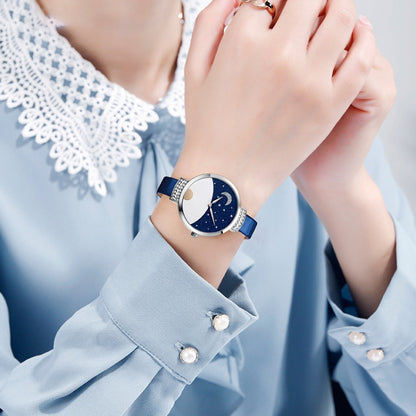 SKMEI 9279 Stainless Steel Buckle Genuine Leather Strap Waterproof Quartz Watch(Red) by SKMEI