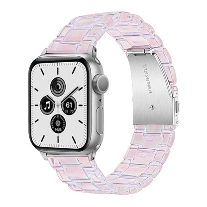 Plastic Colorful Three-Bead Watch Band For Apple Watch Series 9&8&7 41mm / SE 3&SE 2&6&SE&5&4 40mm / 3&2&1 38mm(Gradient Pink) by bashfashion