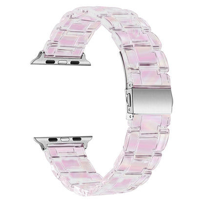 Plastic Colorful Three-Bead Watch Band For Apple Watch Series 9&8&7 41mm / SE 3&SE 2&6&SE&5&4 40mm / 3&2&1 38mm(Gradient Pink) by bashfashion