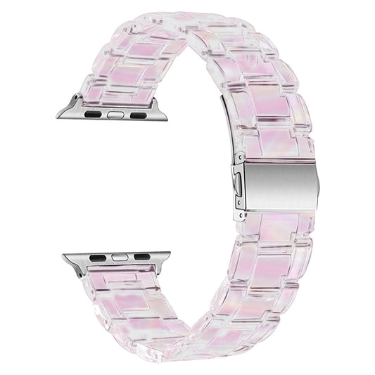 Plastic Colorful Three-Bead Watch Band For Apple Watch Series 9&8&7 41mm / SE 3&SE 2&6&SE&5&4 40mm / 3&2&1 38mm(Gradient Pink) by bashfashion