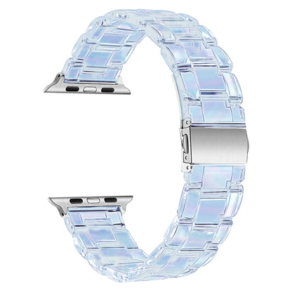 Plastic Colorful Three-Bead Watch Band For Apple Watch Series 9&8&7 41mm / SE 3&SE 2&6&SE&5&4 40mm / 3&2&1 38mm(Gradient Blue) by bashfashion