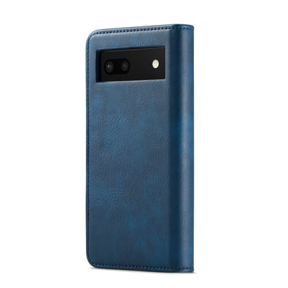 For Google Pixel 6A DG.MING Crazy Horse Texture Detachable Magnetic Leather Phone Case(Blue) by DG.MING