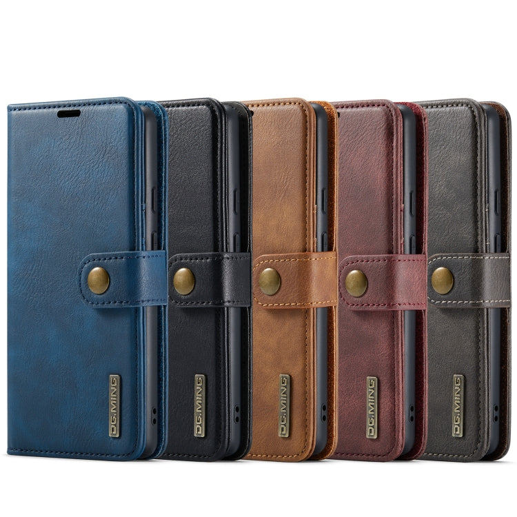 For Google Pixel 6A DG.MING Crazy Horse Texture Detachable Magnetic Leather Phone Case(Blue) by DG.MING