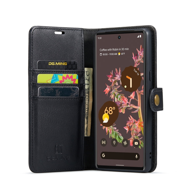 For Google Pixel 7 DG.MING Crazy Horse Texture Detachable Magnetic Leather Phone Case(Black) by DG.MING