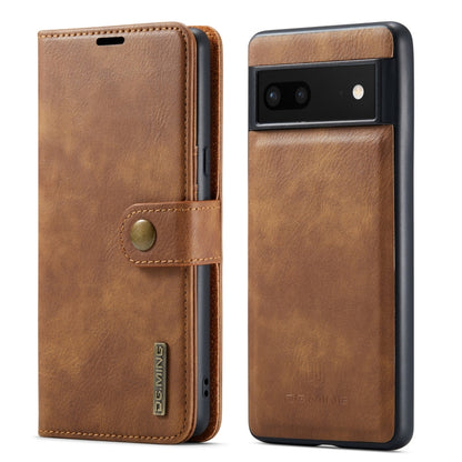 For Google Pixel 7 DG.MING Crazy Horse Texture Detachable Magnetic Leather Phone Case(Brown) by DG.MING