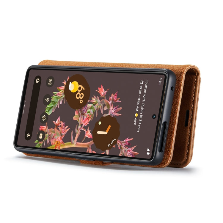For Google Pixel 7 DG.MING Crazy Horse Texture Detachable Magnetic Leather Phone Case(Brown) by DG.MING