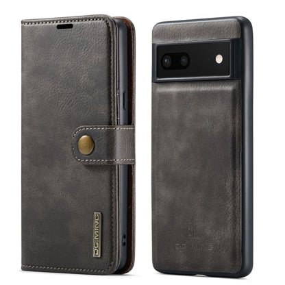 For Google Pixel 7 DG.MING Crazy Horse Texture Detachable Magnetic Leather Phone Case(Grey) by DG.MING
