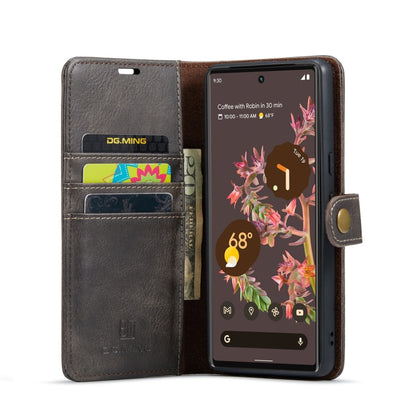 For Google Pixel 7 DG.MING Crazy Horse Texture Detachable Magnetic Leather Phone Case(Grey) by DG.MING