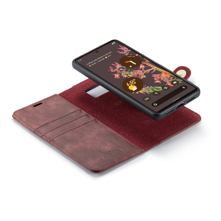 For Google Pixel 7 DG.MING Crazy Horse Texture Detachable Magnetic Leather Phone Case(Red) by DG.MING