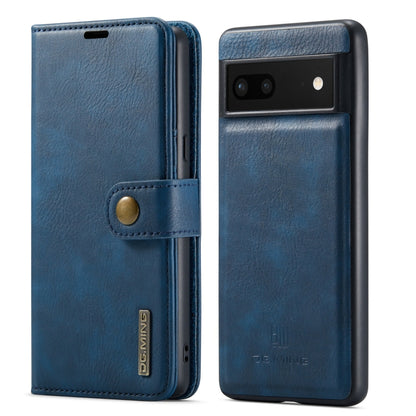 For Google Pixel 7 DG.MING Crazy Horse Texture Detachable Magnetic Leather Phone Case(Blue) by DG.MING