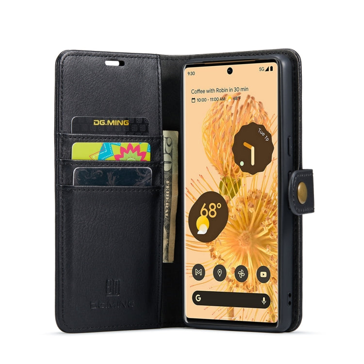 For Google Pixel 7 Pro DG.MING Crazy Horse Texture Detachable Magnetic Leather Phone Case(Black) by DG.MING