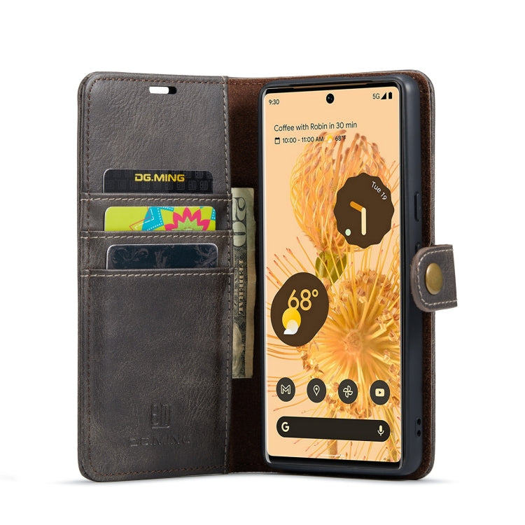 For Google Pixel 7 Pro DG.MING Crazy Horse Texture Detachable Magnetic Leather Phone Case(Grey) by DG.MING