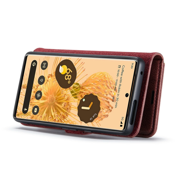 For Google Pixel 7 Pro DG.MING Crazy Horse Texture Detachable Magnetic Leather Phone Case(Red) by DG.MING