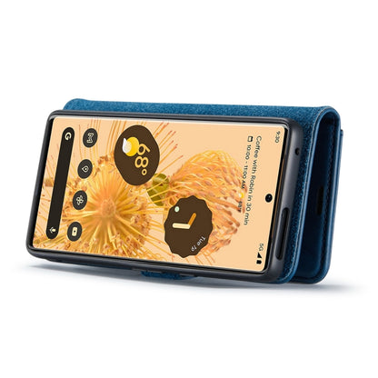 For Google Pixel 7 Pro DG.MING Crazy Horse Texture Detachable Magnetic Leather Phone Case(Blue) by DG.MING