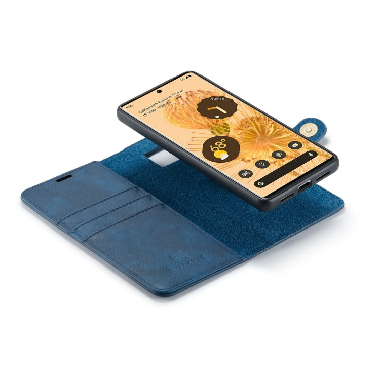 For Google Pixel 7 Pro DG.MING Crazy Horse Texture Detachable Magnetic Leather Phone Case(Blue) by DG.MING