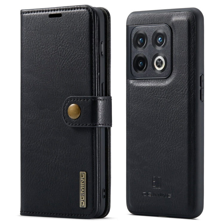 For OnePlus 10 Pro DG.MING Crazy Horse Texture Detachable Magnetic Leather Phone Case(Black) by DG.MING