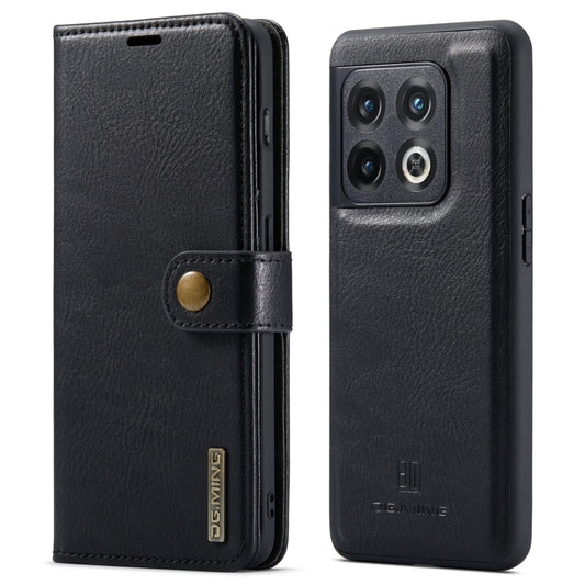 For OnePlus 10 Pro DG.MING Crazy Horse Texture Detachable Magnetic Leather Phone Case(Black) by DG.MING