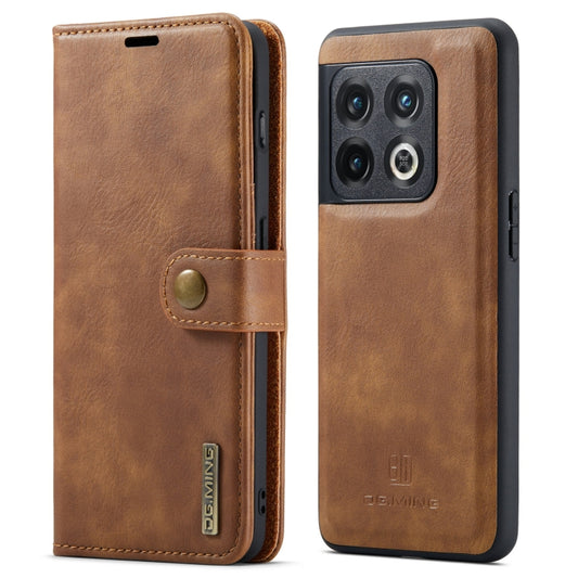 For OnePlus 10 Pro DG.MING Crazy Horse Texture Detachable Magnetic Leather Phone Case(Brown) by DG.MING