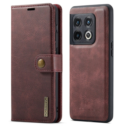 For OnePlus 10 Pro DG.MING Crazy Horse Texture Detachable Magnetic Leather Phone Case(Red) by DG.MING