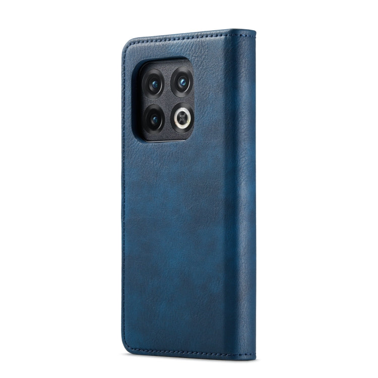 For OnePlus 10 Pro DG.MING Crazy Horse Texture Detachable Magnetic Leather Phone Case(Blue) by DG.MING