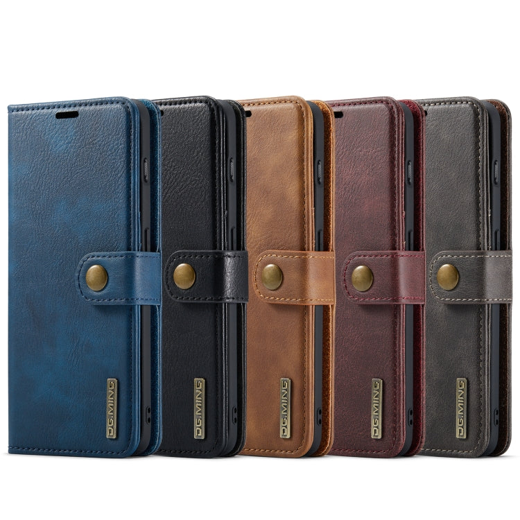 For OnePlus 10 Pro DG.MING Crazy Horse Texture Detachable Magnetic Leather Phone Case(Blue) by DG.MING