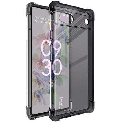 For Google Pixel 6a IMAK All-inclusive Shockproof Airbag TPU Phone Case with Screen Protector(Transparent Black) by imak