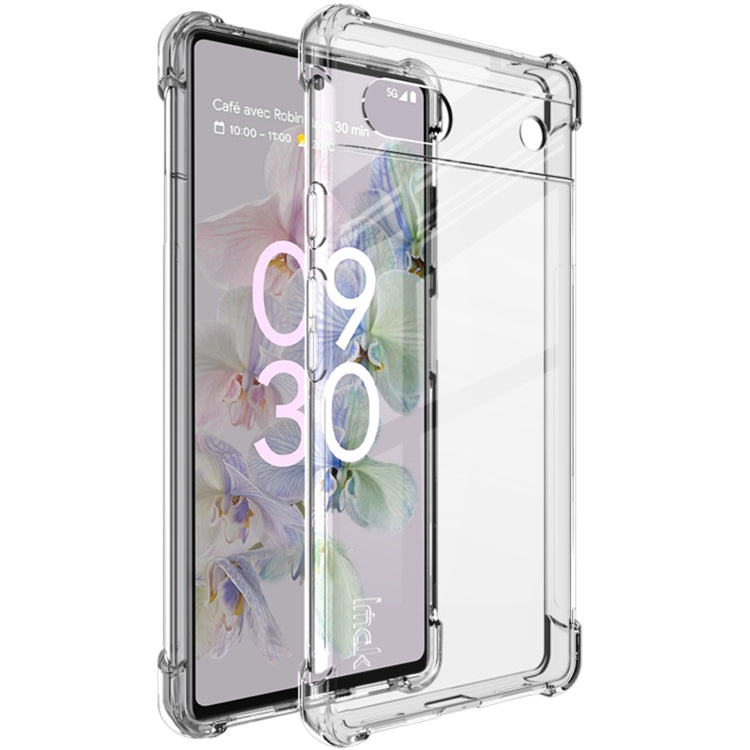For Google Pixel 6a IMAK All-inclusive Shockproof Airbag TPU Phone Case with Screen Protector(Transparent) by imak