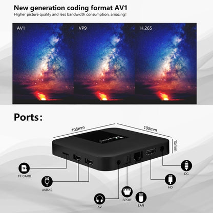 TX3 mini+ Android 11.0 Smart TV Box, Amlogic S905W2 Quad Core, Memory:2GB+16GB, 2.4GHz WiFi(UK Plug) by bashfashion