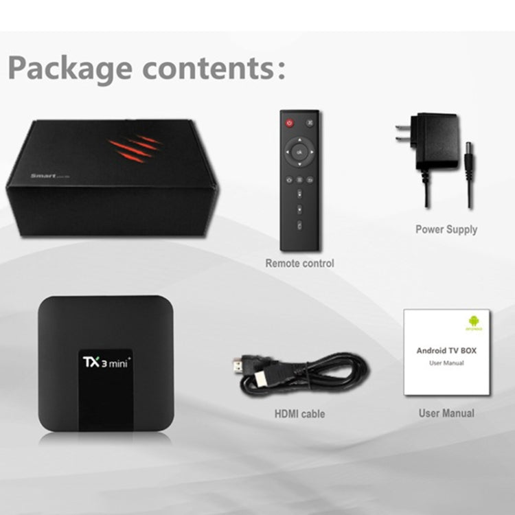 TX3 mini+ Android 11.0 Smart TV Box, Amlogic S905W2 Quad Core, Memory:2GB+16GB, 2.4GHz WiFi(UK Plug) by bashfashion