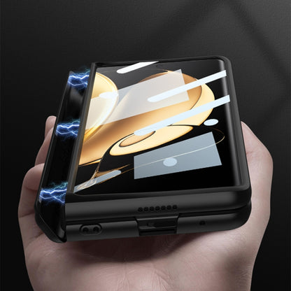 For Honor Magic V GKK Magnetic Hinge Flip Phone Case with Holder(Black) by GKK