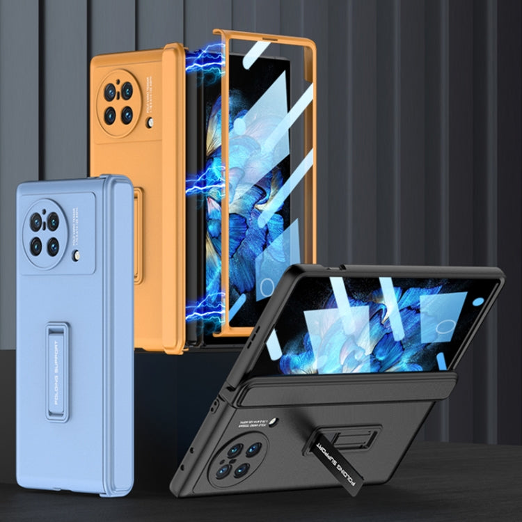 For vivo X Fold GKK Magnetic Hinge Flip Phone Case with Holder(Orange) by GKK
