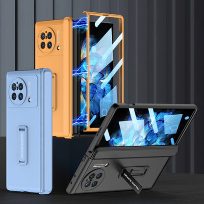 For vivo X Fold GKK Magnetic Hinge Flip Phone Case with Holder(Orange) by GKK