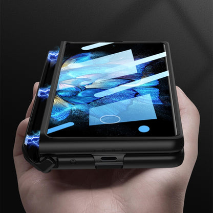 For vivo X Fold GKK Magnetic Hinge Flip Phone Case with Holder(Orange) by GKK