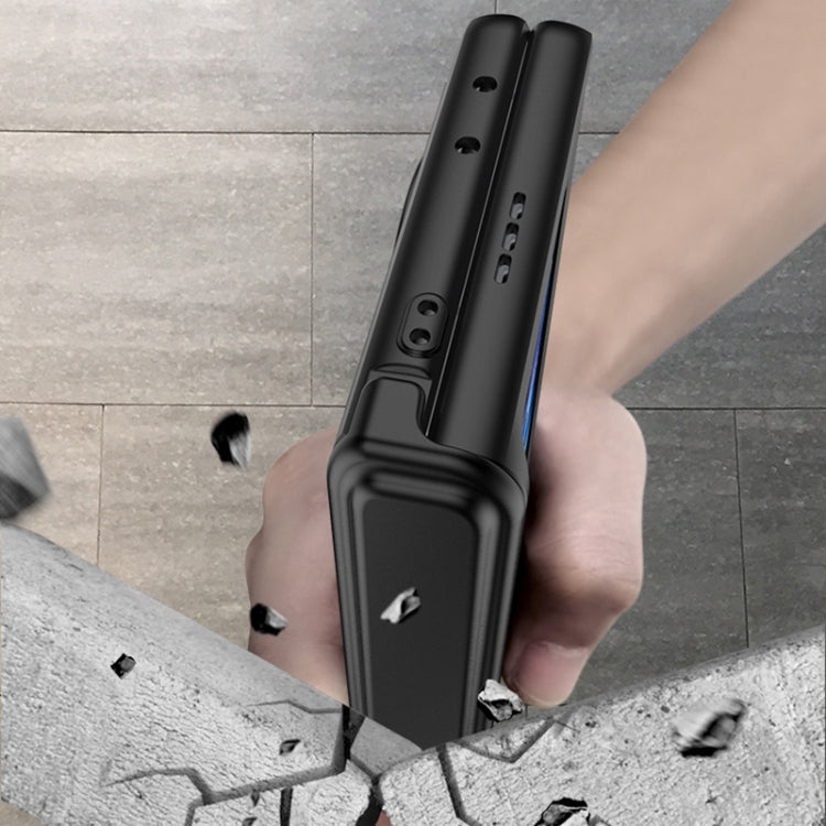 For vivo X Fold GKK Magnetic Hinge Flip Phone Case with Holder(Orange) by GKK