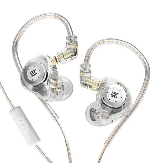KZ-EDX PRO 1.25m Dynamic HiFi In-Ear Sports Music Headphones, Style:With Microphone(Transparent) by KZ