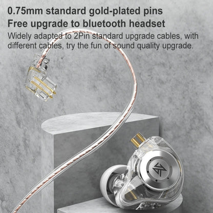 KZ-EDX PRO 1.25m Dynamic HiFi In-Ear Sports Music Headphones, Style:With Microphone(Transparent) by KZ